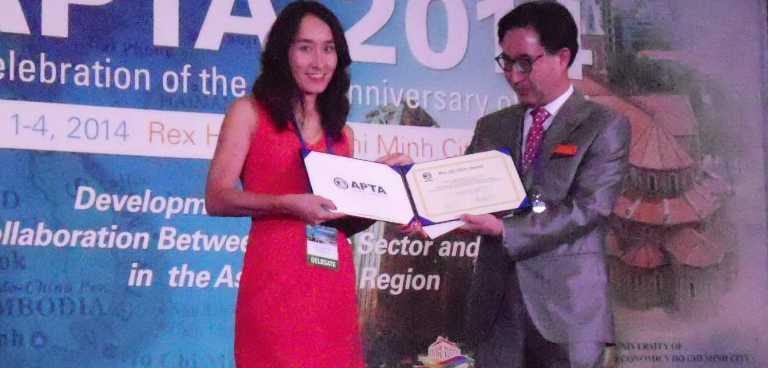 Hospitality Management Professor Eunju Suh at the 20th Asia Pacific Tourism Association (APTA) Conference in Ho Chi Minh City, Vietnam